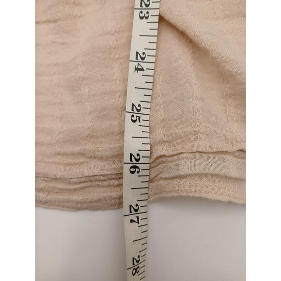 American Eagle Outfitters Tiered Babydoll Top Blouse Large Beige Long Sleeve - Picture 12 of 13